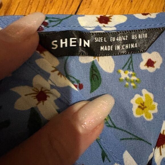 SHEIN Blue Floral Kids Romper - Picture 4 of 6